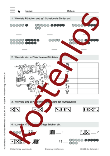 Vorschaugrafik 1 für das kostenlose Arbeitsblatt LOGICO-Box: Orientierung im Zahlenraum (I) von Lehrermaterial.de.