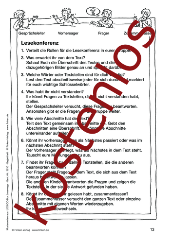 Vorschaugrafik 1 für das kostenlose Arbeitsblatt LOGICO-Box: Lesekonferenz von Lehrermaterial.de.