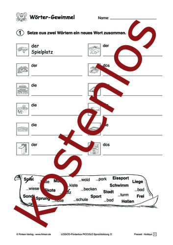 Vorschaugrafik 1 für das kostenlose Arbeitsblatt LOGICO-Box: Wörter-Gewimmel (2) von Lehrermaterial.de.