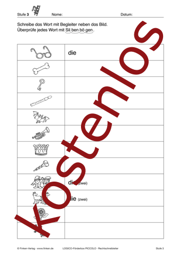 Vorschaugrafik 1 für das kostenlose Arbeitsblatt LOGICO-Box: Silbenbögen prüfen von Lehrermaterial.de.