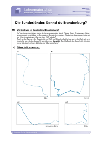 Vorschaugrafik für das  Arbeitsblatt Die Bundesländer: Kennst du Brandenburg? von Lehrermaterial.de