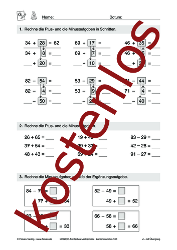 Vorschaugrafik 1 für das kostenlose Arbeitsblatt LOGICO-Box: Zahlenraum bis 100 (VII) von Lehrermaterial.de.