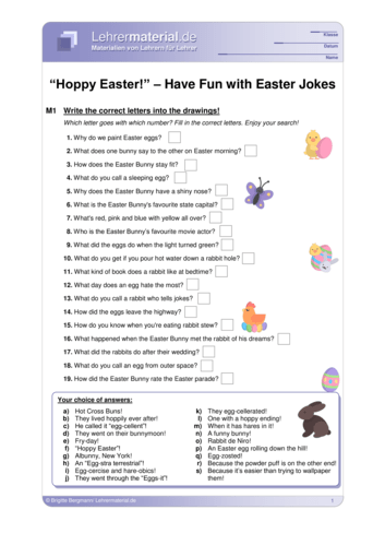 Vorschaugrafik 1 für das  Arbeitsblatt Hoppy Easter -  Have Fun with Easter Jokes von Lehrermaterial.de.