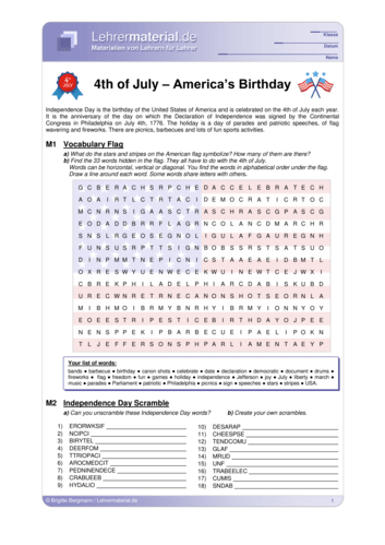 Vorschaugrafik 1 für das  Arbeitsblatt 4th of July – America’s Birthday von Lehrermaterial.de.