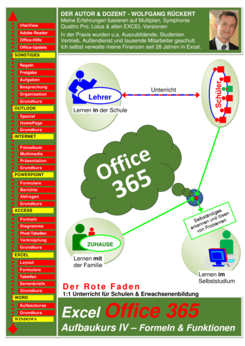 Vorschaugrafik 1 für das  Arbeitsblatt Aufbaukurs: MS Excel Office 365 - Formeln und Funktionen von Lehrermaterial.de.