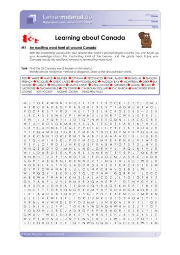 Vorschaugrafik 1 für das  Arbeitsblatt Learning about Canada von Lehrermaterial.de.
